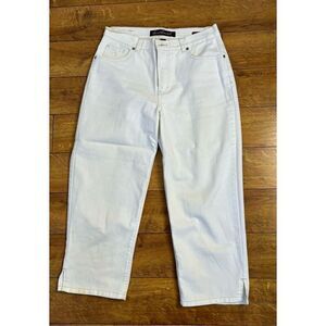 Gloria Vanderbilt Women's Size 8 White Adriana High Rise Cropped Capris Pants